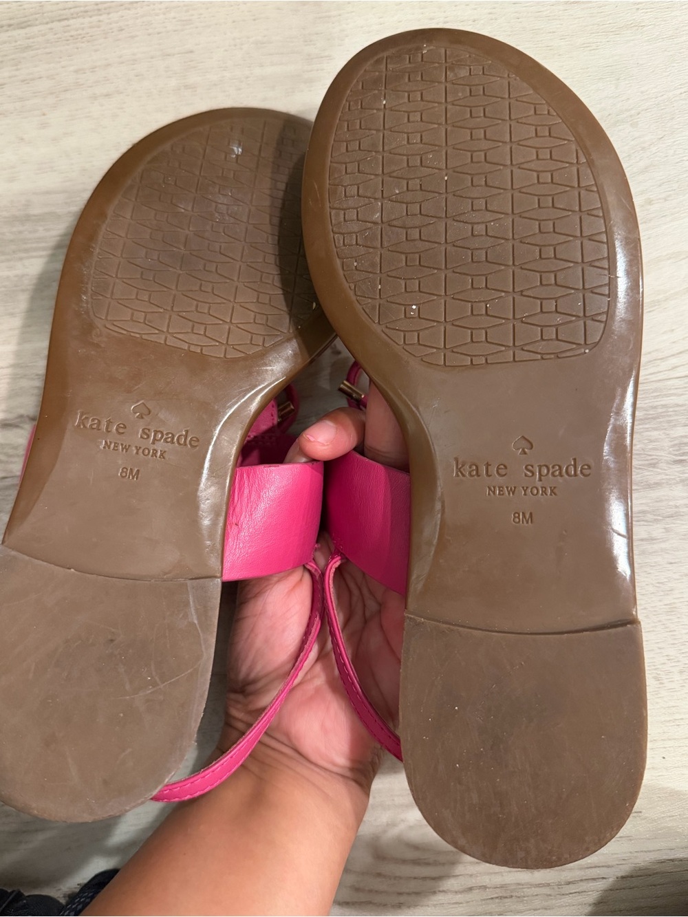 kate spade Hot Pink Leather Bow Thong Sandals - Picture 2 of 4